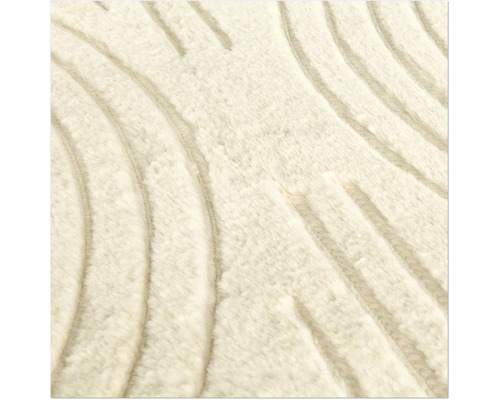 Närbild av en mjuk matta med randigt mönster