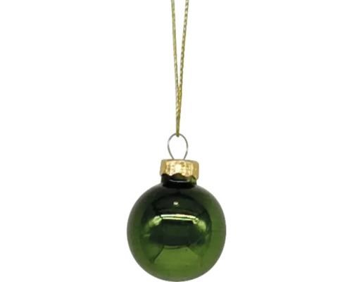 Grön julgranskula med upphängare