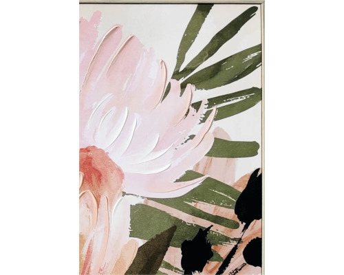 Målning med blommönster i ram