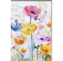 Målning med blommotiv i ram