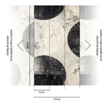 Tapet med cirkelmönster och måttangivelser
