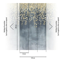 Mått på fototapeten med bladmönster
