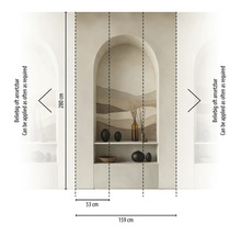 Detaljvy av en bård med måtten 159 gånger 280 centimeter