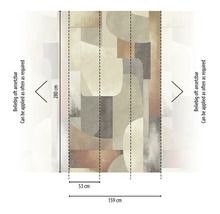 Tapet med geometriska former och måtten 159 cm bred och 280 cm hög