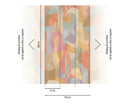 Tapet med abstrakt mönster och måtten 280 cm x 159 cm