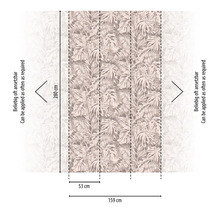 Tapet med bladmönster och måttangivelser