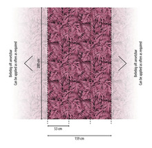 Tapet med bladmönster och måttangivelser