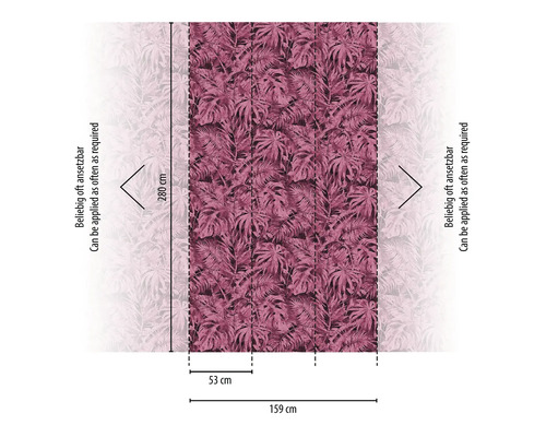 Tapet med bladmönster och måttangivelser