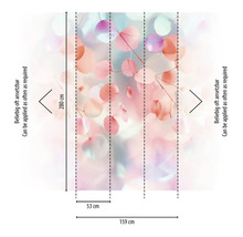 Mått på en non-woven tapet med bladmönster