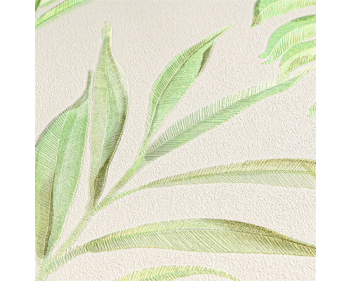 Närbild av en tapet med bladmönster