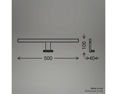 Teknisk ritning med mått i millimeter