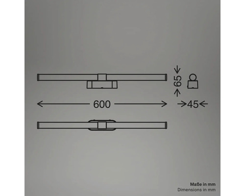 Vägglampans dimensioner
