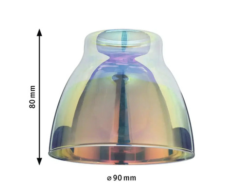 Lammskärm av glas, 80 mm hög och 90 mm diameter