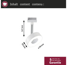 Bild av en vit taklampa med måtten 147 mm höjd och 98 mm diameter
