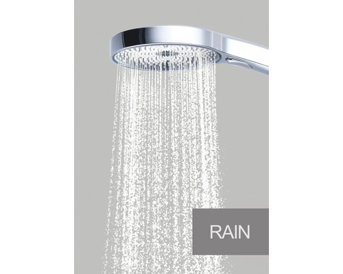 Regnduschhuvud i drift