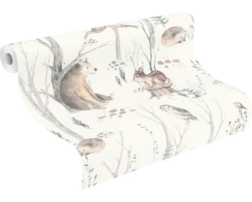 Tapetrulle med skogsdjursmönster