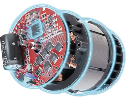 Närbild av en elektronisk enhet med kretskort