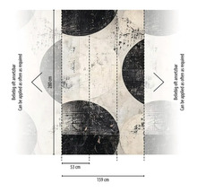 Mått på fototapet med abstrakt cirkelmönster