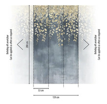 Mått på en non-woven tapet med bladmönster