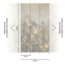 Tapet med skogsmotiv och måtten 159 cm x 280 cm
