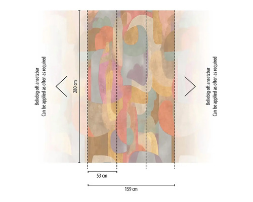 Tapetmönster med geometriska former och mått