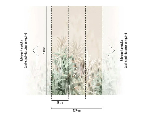 Tapet med gräsmotiv, mått 159 x 280 cm