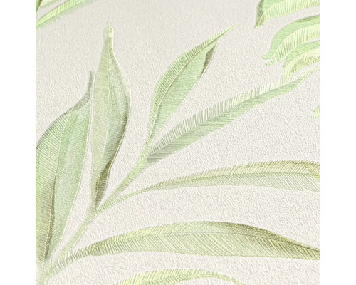 Närbild av en tapet med bladmotiv