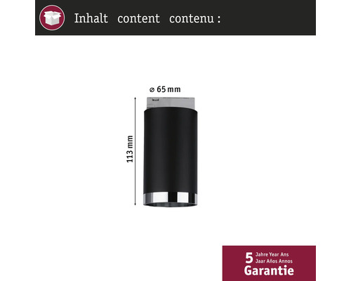 Möbelben med måtten 113 mm höjd och 65 mm diameter