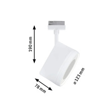 Vit spotlight för strömskena med dimensioner