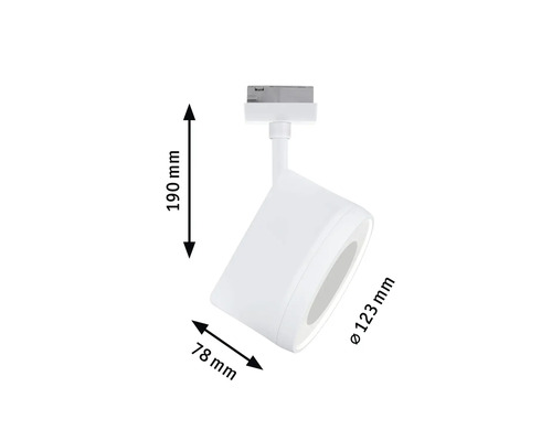 Vit spotlight för strömskena med dimensioner