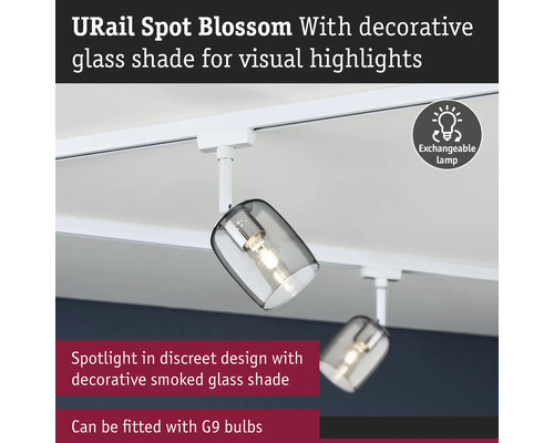 URail Spot Blossom med dekorativ glasskärm för visuella detaljer