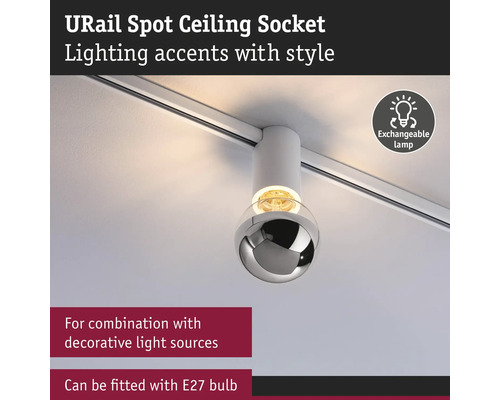 URail spotlight taklampa med utbytbar lampa