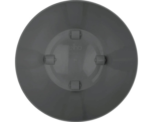 Elho logotyp på ett fat för blomkrukor med hjul