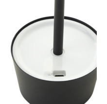 Detaljbild av en toalettborste med hållare