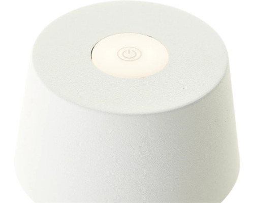 Vit bordslampa med strömbrytare