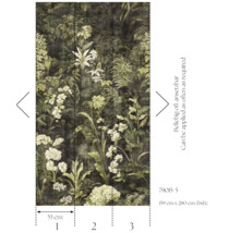 Fototapet med djungelmotiv, bestående av tre remsor