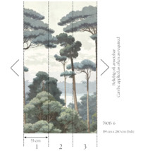 Skogsfototapet med träd, flerdels, mått 159 cm x 280 cm