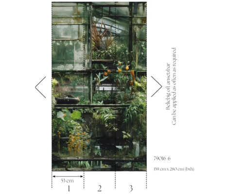 Fototapet med växthusmotiv och växter