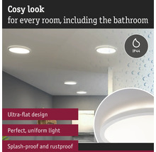 Taklampor med platt design för alla rum, inklusive badrum, med skyddsklass IP44.