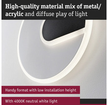 Modern vägglampa av metall och akryl med neutralt vitt ljus