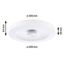 Taklampa med måtten 306 mm diameter inuti, 400 mm diameter utvändigt, 64 mm höjd och 39 mm djup.