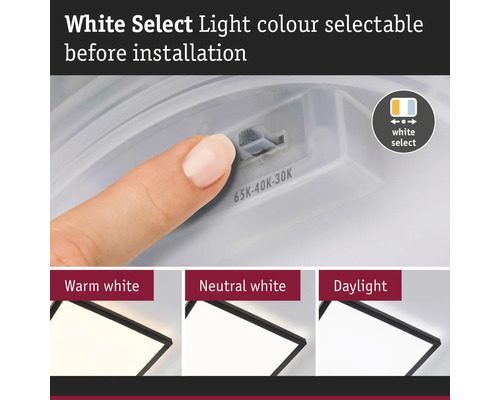 Lampa med valbar ljusfärg före installation