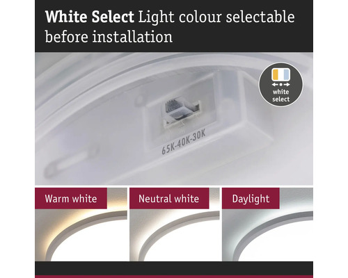 Ljusfärg kan väljas före installation med White Select