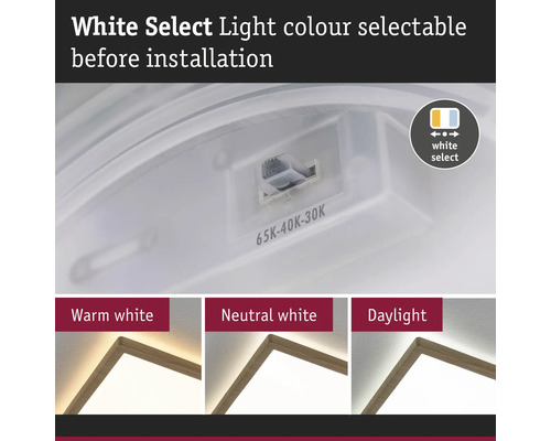 Lampa med färgval för att välja ljusfärg före installation