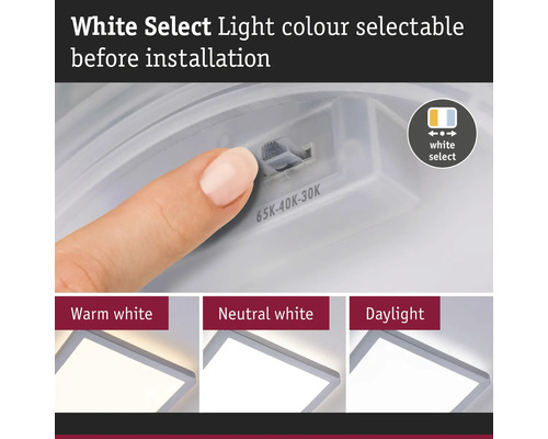 Lampa med valbar ljusfärg justerbar före installation