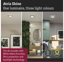 Atria Shine taklampa med tre ljusfärger i olika bostadsutrymmen.