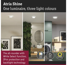 Atria Shine-lampa med tre ljusfärger i olika rum.