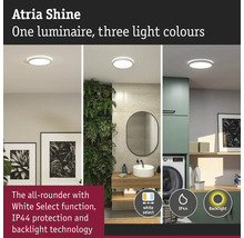 Atria Shine taklampa i olika bostadsutrymmen med olika ljusfärger