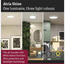 Atria Shine taklampa med tre ljusfärger i olika rumsscener
