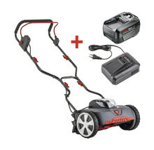 Batteridriven gräsklippare med batteri och laddare